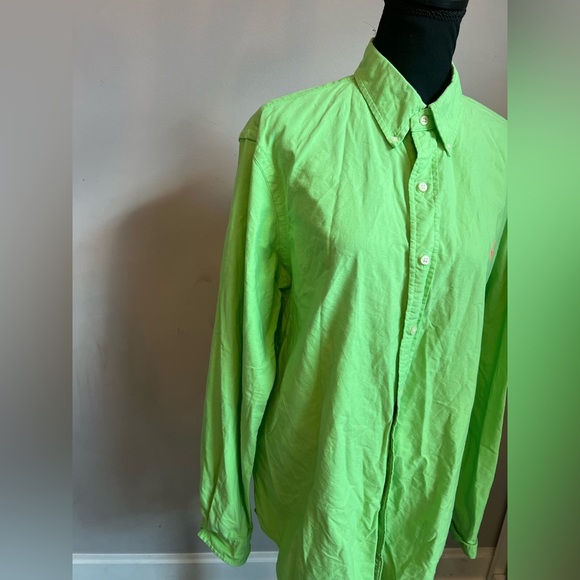 Ralph Lauren Soft Washed Cotton Sport Shirt  w/ Pony Logo Green Men’s Large - Picture 4 of 7
